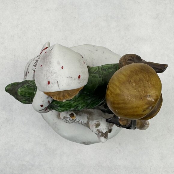 Vintage Ceramic Christmas Music Box "Oh Christmas Tree" Children Dog Rotating 7" - Picture 7 of 12